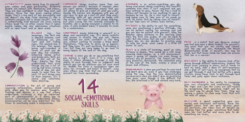 14 social-emotional skills free download poster from NaMOOste
