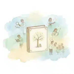 Vignettes showing different professionals who want to publish a children's book